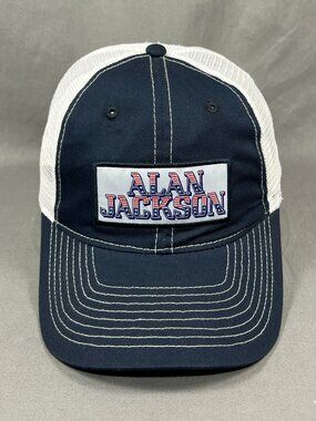 Alan Jackson Snapback Hat Cap Navy Trucker Mesh Souvenir Country Patriotic Mens